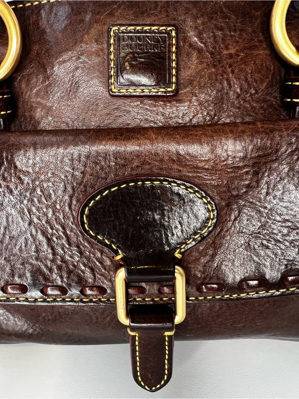Dooney Bourke Florentine Leather Front Pocket Medium Satchel Bag - Picture 3 of 14
